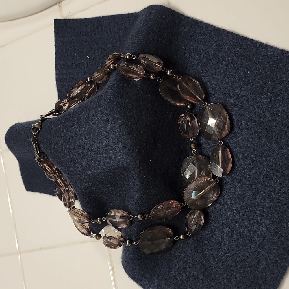 Gray two strand necklace